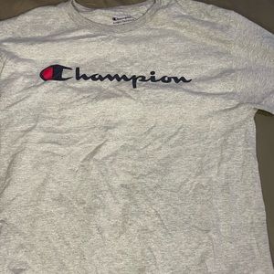 large, grey, champion, t-shirt